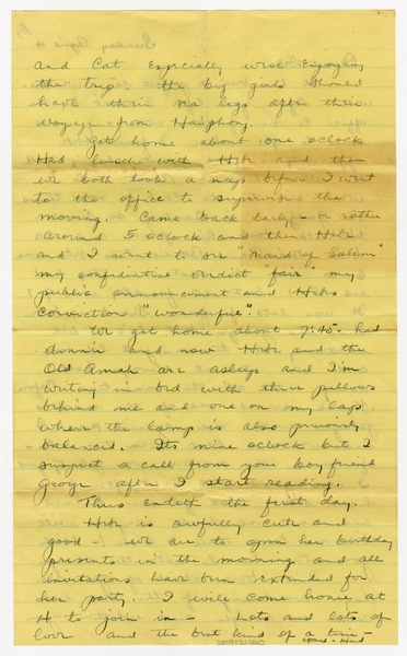 Image: correspondence: Harold M. Bixby to Debby Bixby