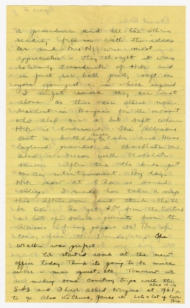 Image: correspondence: Harold M. Bixby to Debby Bixby