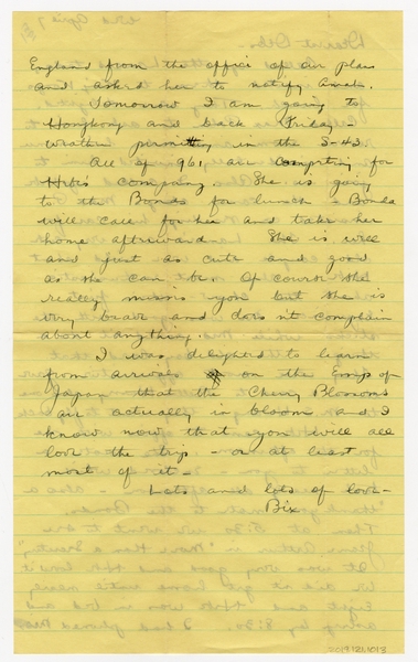 Image: correspondence: Harold M. Bixby to Debby Bixby