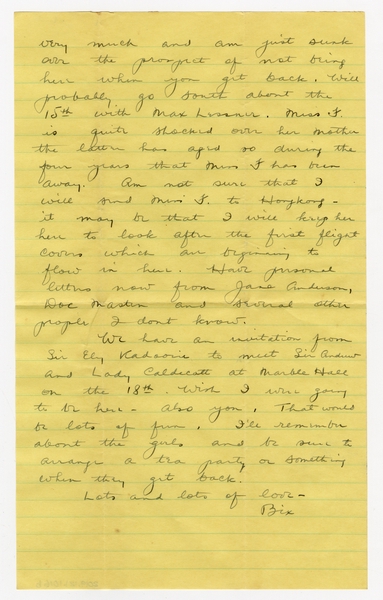 Image: correspondence: Harold M. Bixby to Debby Bixby