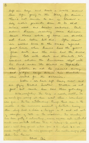 Image: correspondence: Harold M. Bixby to his family