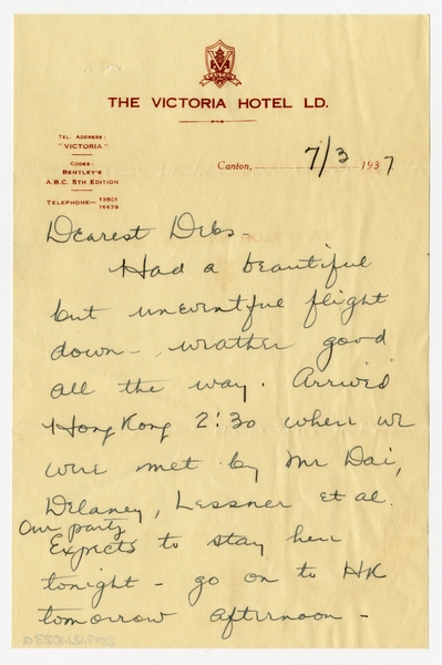 Image: correspondence: Harold M. Bixby to Debby Bixby