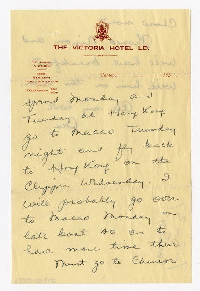 Image: correspondence: Harold M. Bixby to Debby Bixby