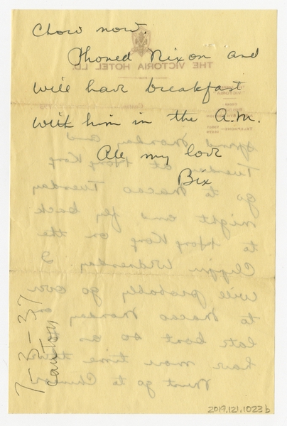 Image: correspondence: Harold M. Bixby to Debby Bixby