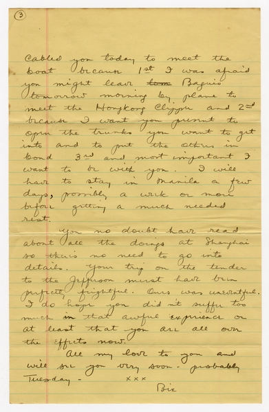 Image: correspondence: Harold M. Bixby to Debby Bixby
