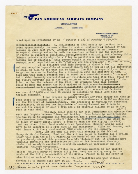 Image: correspondence: Harold M. Bixby to S.W. Morgan