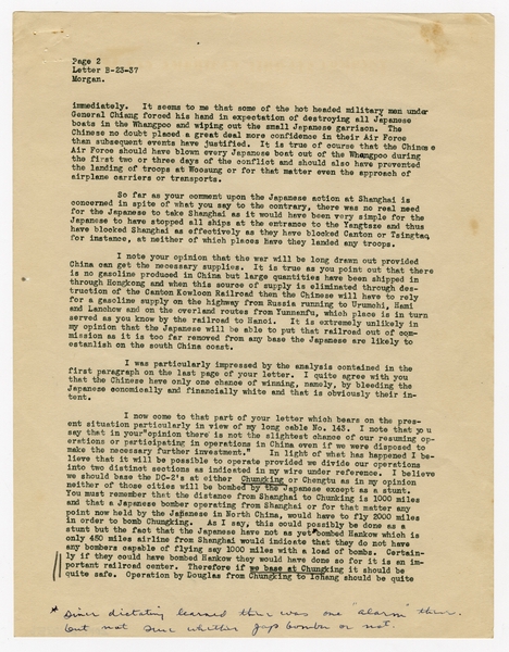 Image: correspondence: Harold M. Bixby to S.W. Morgan
