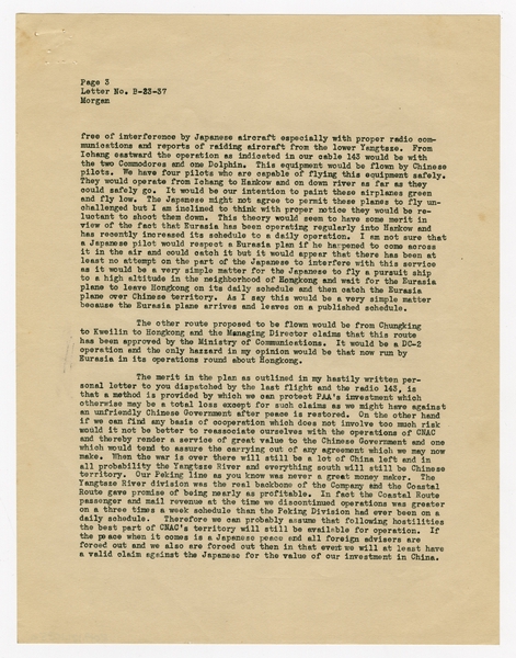 Image: correspondence: Harold M. Bixby to S.W. Morgan