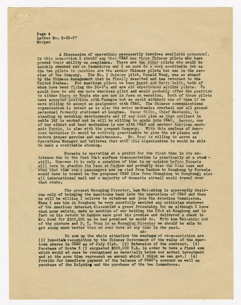 Image: correspondence: Harold M. Bixby to S.W. Morgan