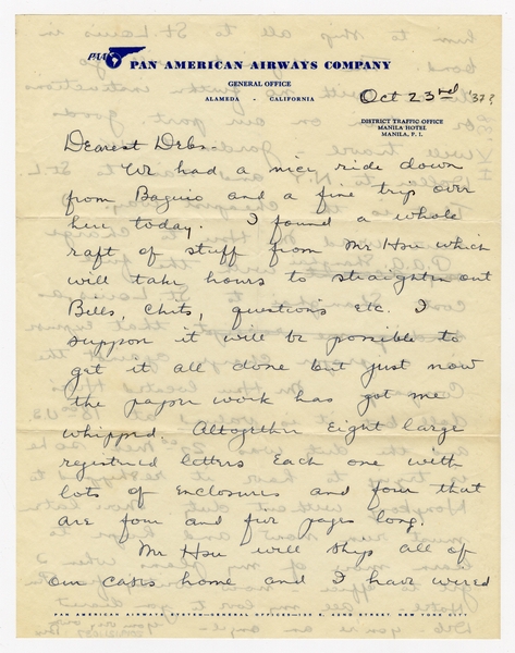 Image: correspondence: Harold M. Bixby to Debby Bixby
