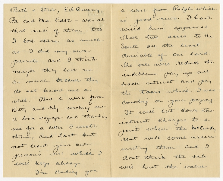 Image: correspondence: Harold M. Bixby to Debby Bixby