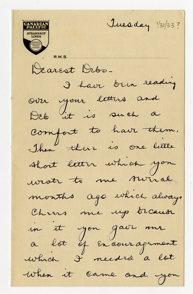 Image: correspondence: Harold M. Bixby to Debby Bixby