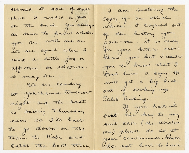 Image: correspondence: Harold M. Bixby to Debby Bixby