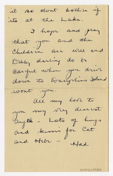 Image: correspondence: Harold M. Bixby to Debby Bixby