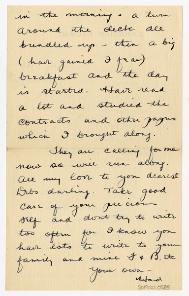 Image: correspondence: Harold M. Bixby to Debby Bixby