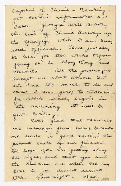 Image: correspondence: Harold M. Bixby to Debby Bixby