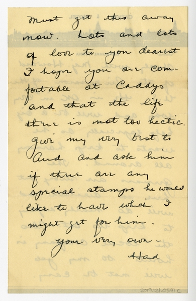 Image: correspondence: Harold M. Bixby to Debby Bixby