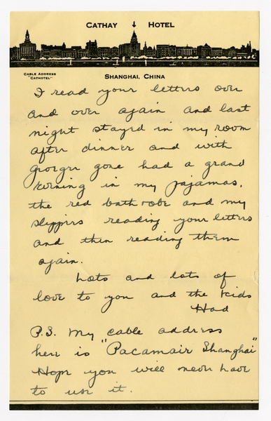 Image: correspondence: Harold M. Bixby to Debby Bixby