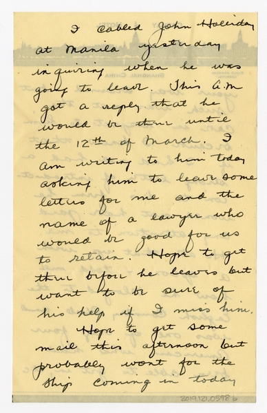 Image: correspondence: Harold M. Bixby to Debby Bixby