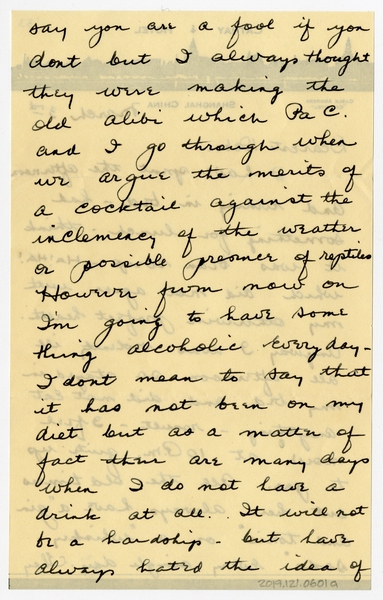 Image: correspondence: Harold M. Bixby to Debby Bixby