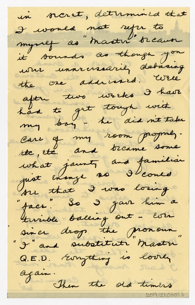 Image: correspondence: Harold M. Bixby to Debby Bixby