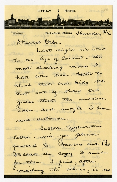 Image: correspondence: Harold M. Bixby to Debby Bixby