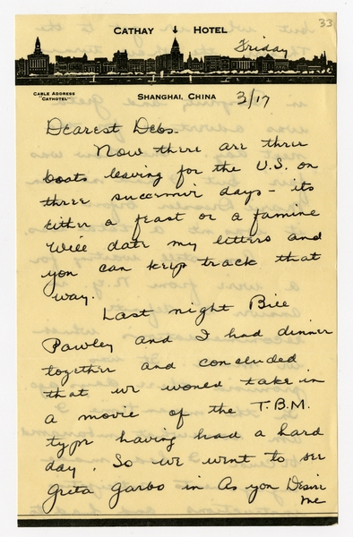 Image: correspondence: Harold M. Bixby to Debby Bixby