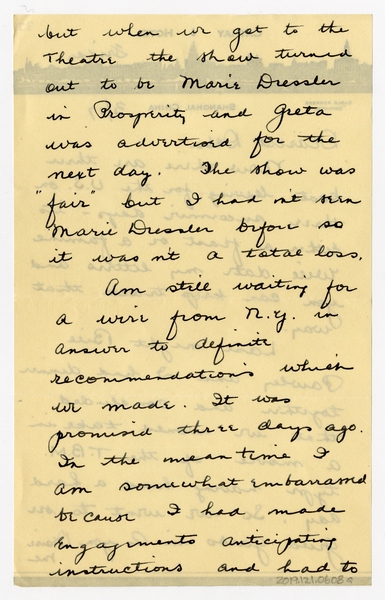 Image: correspondence: Harold M. Bixby to Debby Bixby