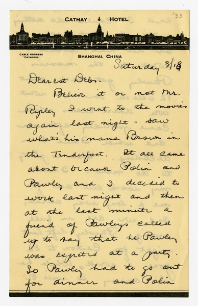 Image: correspondence: Harold M. Bixby to Debby Bixby