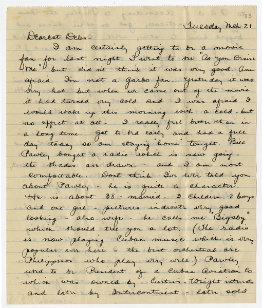 Image: correspondence: Harold M. Bixby to Debby Bixby