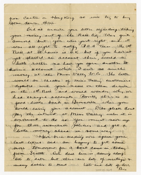 Image: correspondence: Harold M. Bixby to Debby Bixby