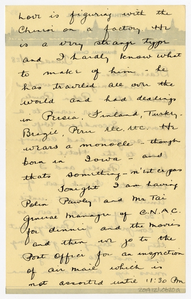 Image: correspondence: Harold M. Bixby to Debby Bixby