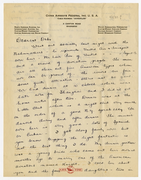 Image: correspondence: Harold M. Bixby to Debby Bixby