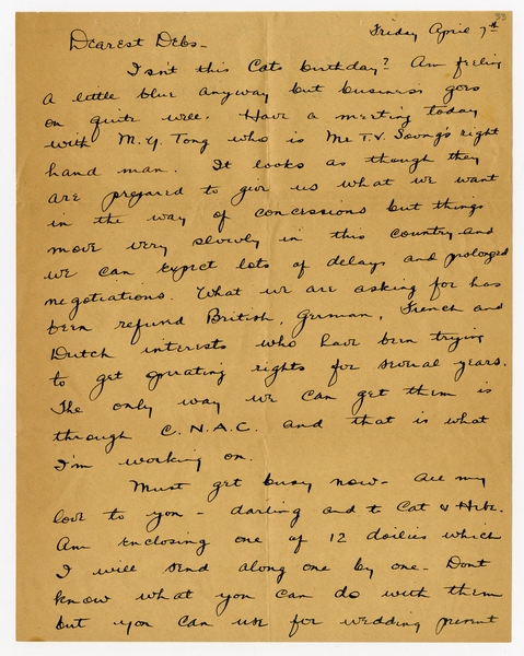 Image: correspondence: Harold M. Bixby to Debby Bixby