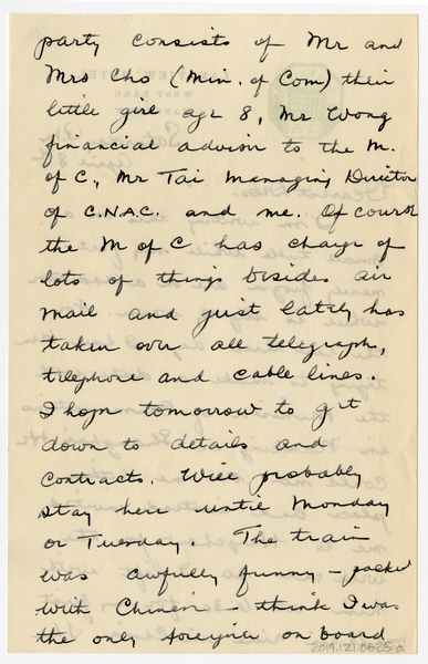 Image: correspondence: Harold M. Bixby to Debby Bixby