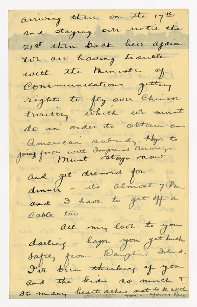 Image: correspondence: Harold M. Bixby to Debby Bixby