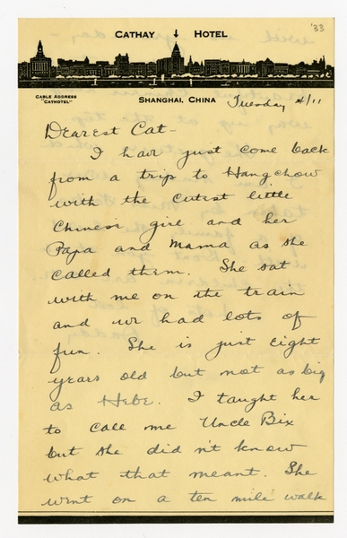 Image: correspondence: Harold M. Bixby to Cat Bixby