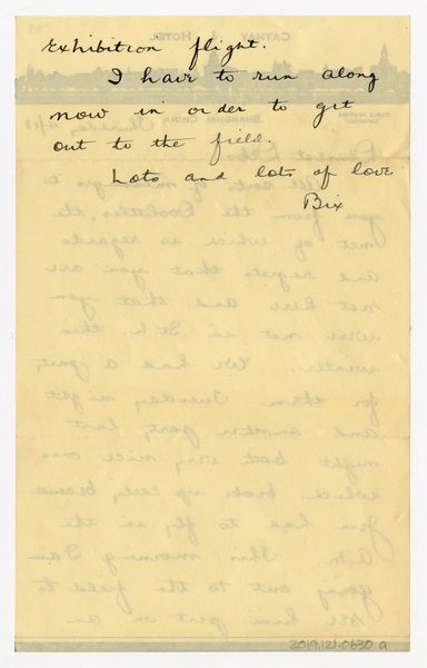 Image: correspondence: Harold M. Bixby to Debby Bixby