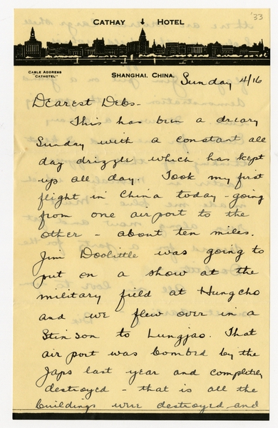 Image: correspondence: Harold M. Bixby to Debby Bixby