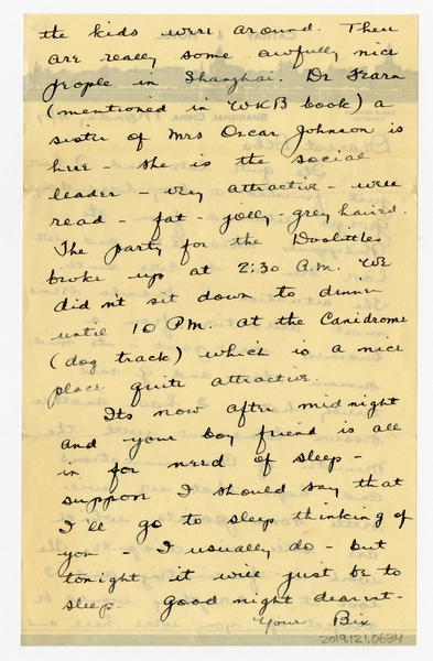 Image: correspondence: Harold M. Bixby to Debby Bixby