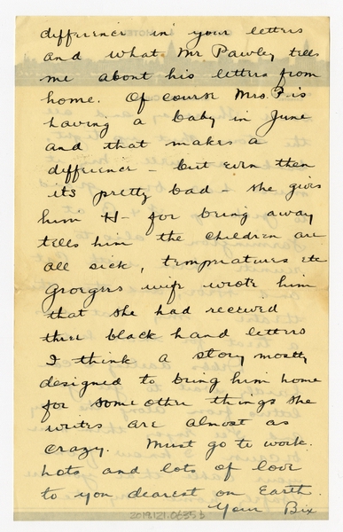 Image: correspondence: Harold M. Bixby to Debby Bixby