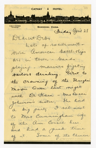 Image: correspondence: Harold M. Bixby to Debby Bixby
