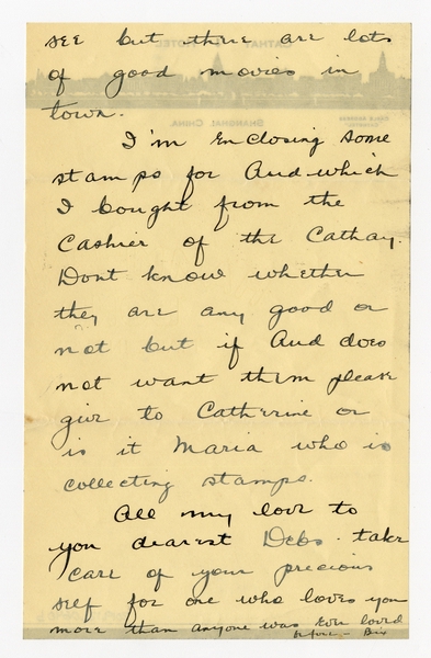 Image: correspondence: Harold M. Bixby to Debby Bixby