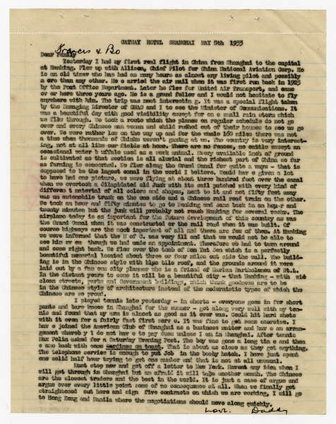 Image: correspondence: Harold M. Bixby to Frances and Bo Bixby, family circular letter