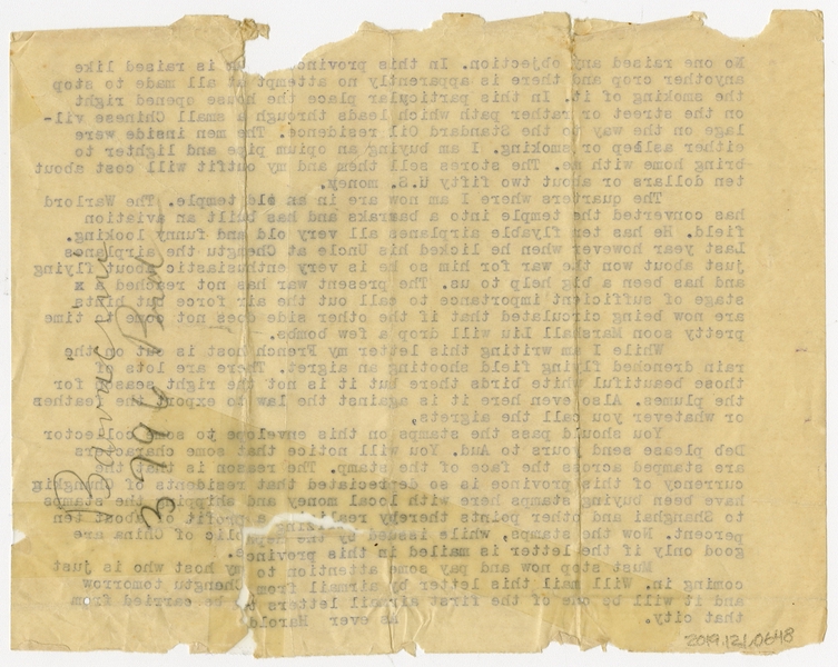 Image: correspondence: Harold M. Bixby to Debby Bixby