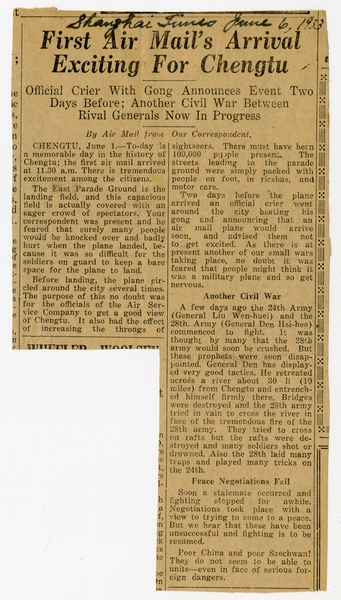 Image: correspondence: Harold M. Bixby to Debby Bixby