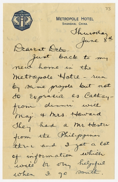 Image: correspondence: Harold M. Bixby to Debby Bixby