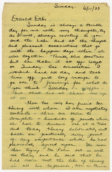Image: correspondence: Harold M. Bixby to Debby Bixby