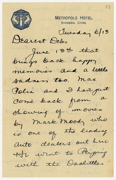 Image: correspondence: Harold M. Bixby to Debby Bixby