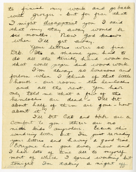 Image: correspondence: Harold M. Bixby to Debby Bixby